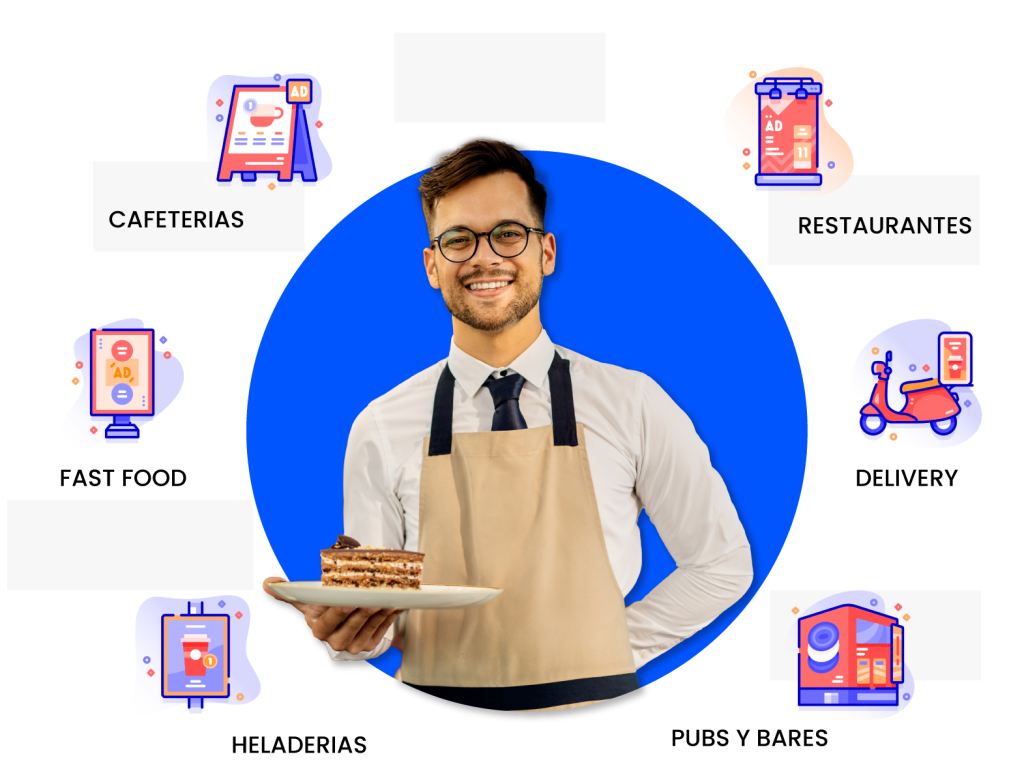 Tipos de restaurante: cafeterías, restaurantes, fast food, delivery, heladerías, pubs y bares